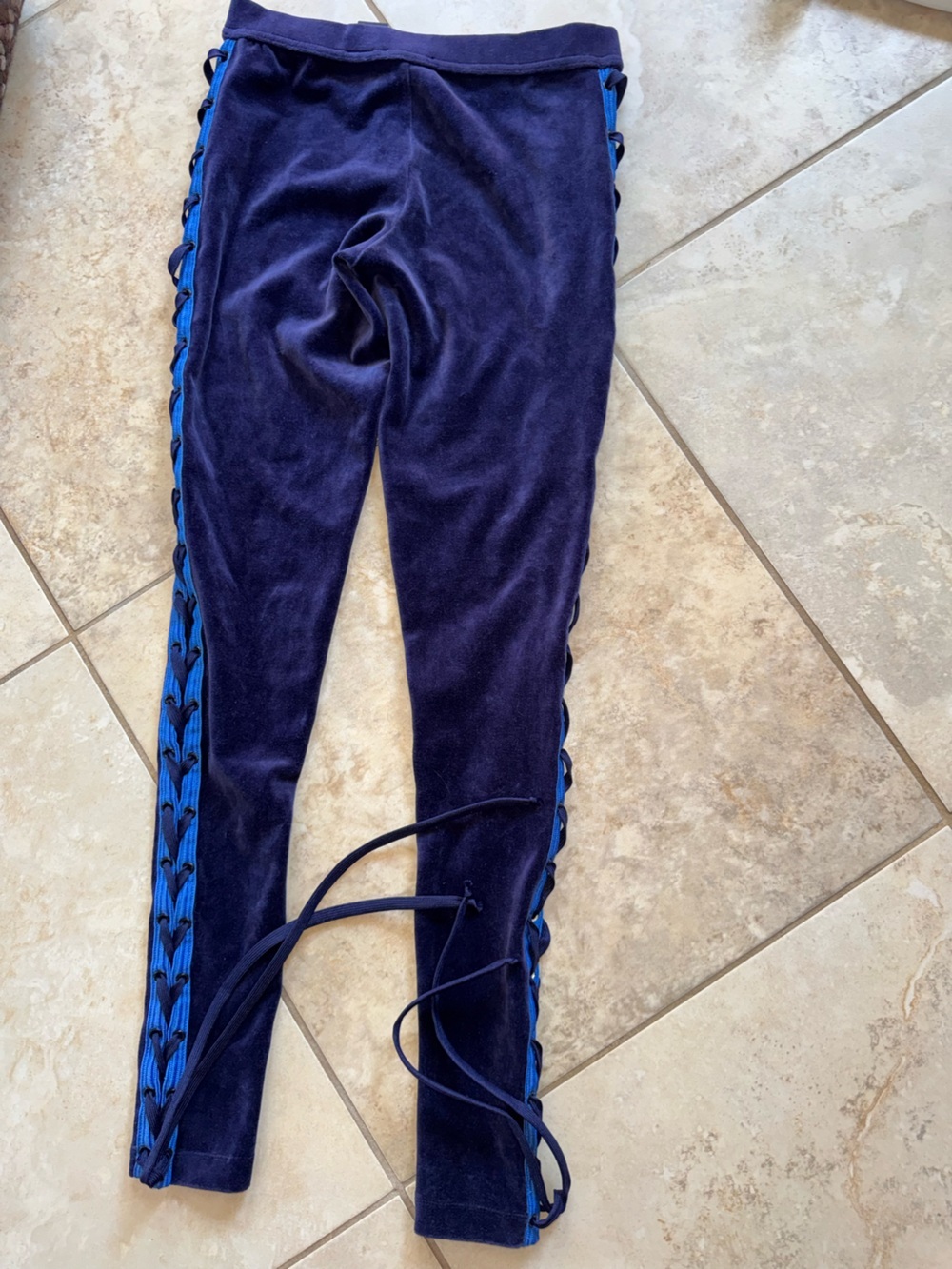 Fenty Puma Rihanna Velour Lace Up Pants Blue S NWOT - Picture 7 of 9